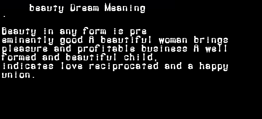 beauty dream meaning