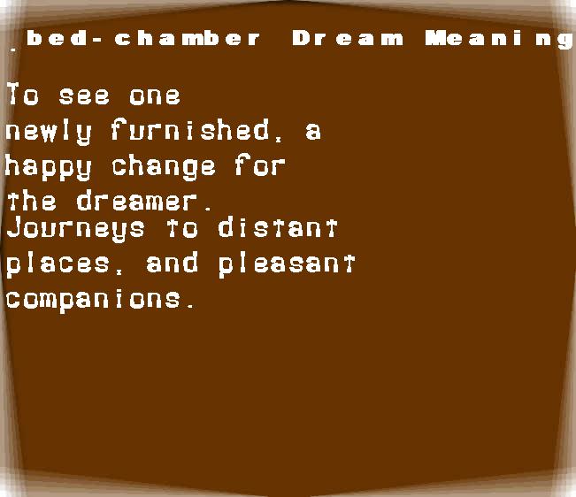 bed-chamber dream meaning