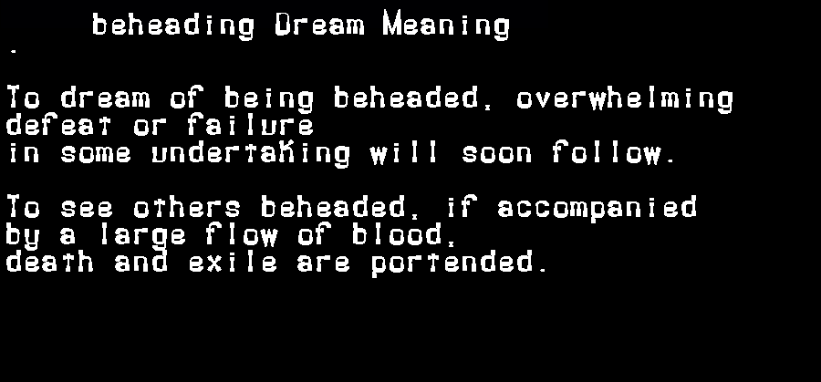 beheading dream meaning
