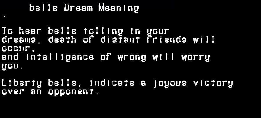 bells dream meaning