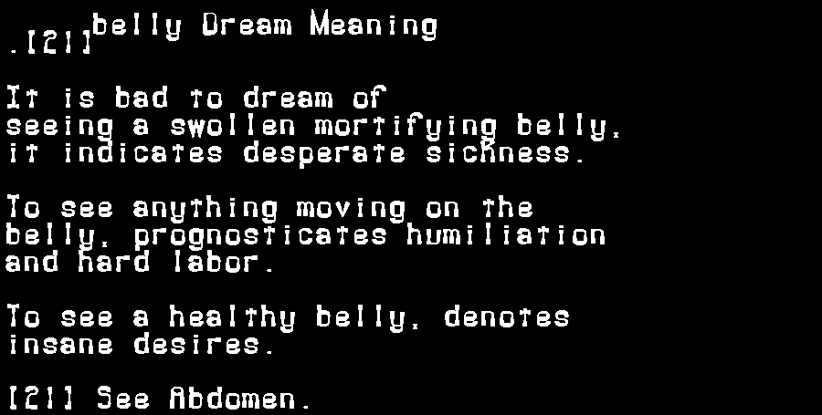 belly dream meaning