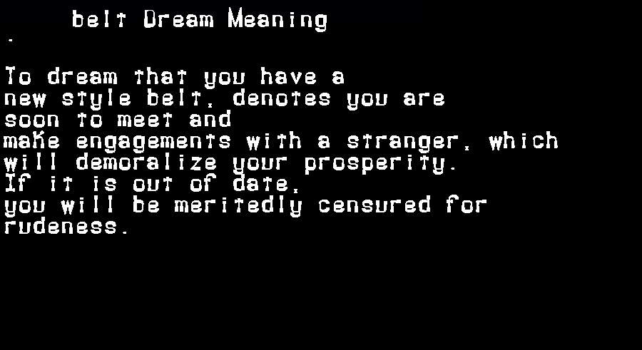 belt dream meaning