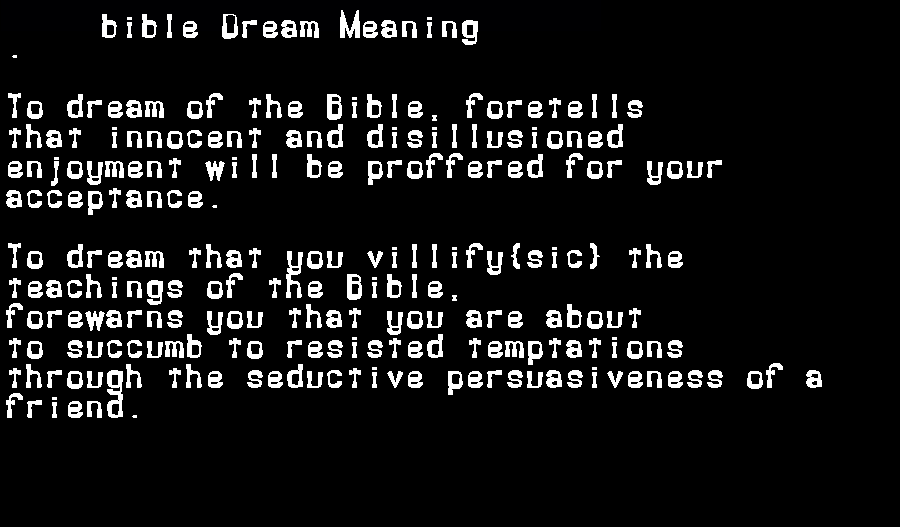 bible dream meaning