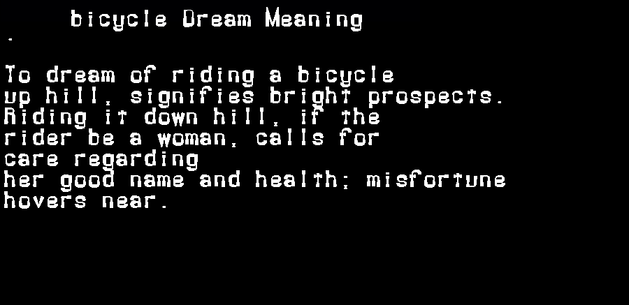 bicycle dream meaning