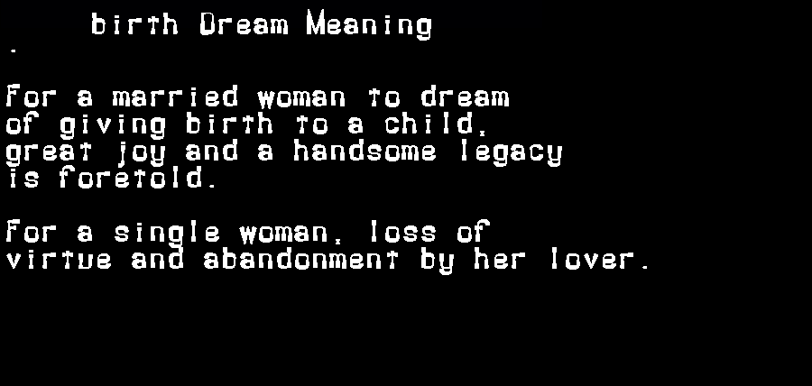 birth dream meaning