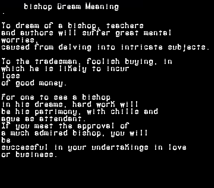bishop dream meaning