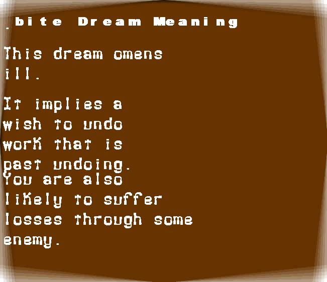 bite dream meaning