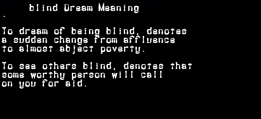 blind dream meaning