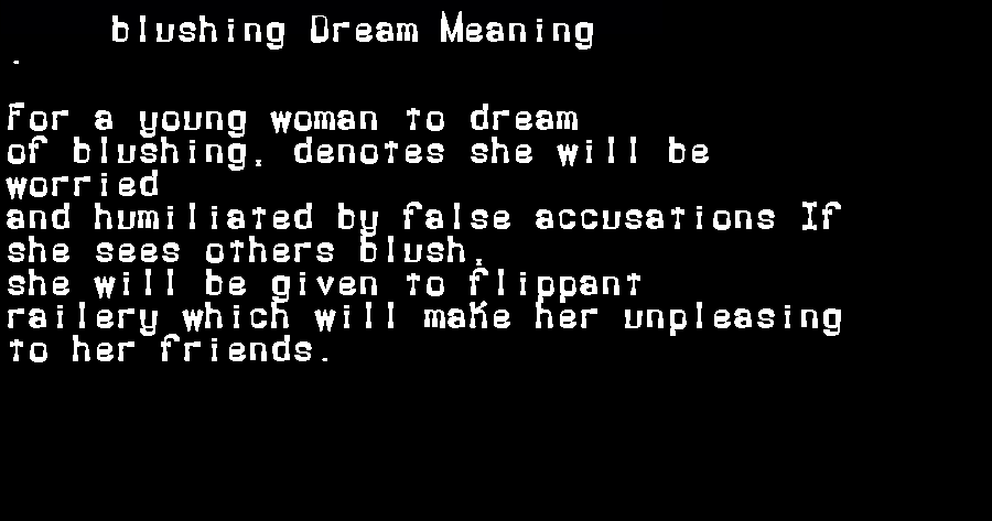blushing dream meaning