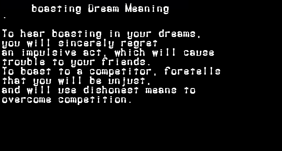 boasting dream meaning