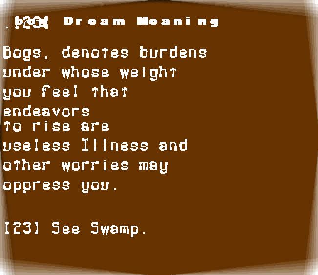 bog dream meaning