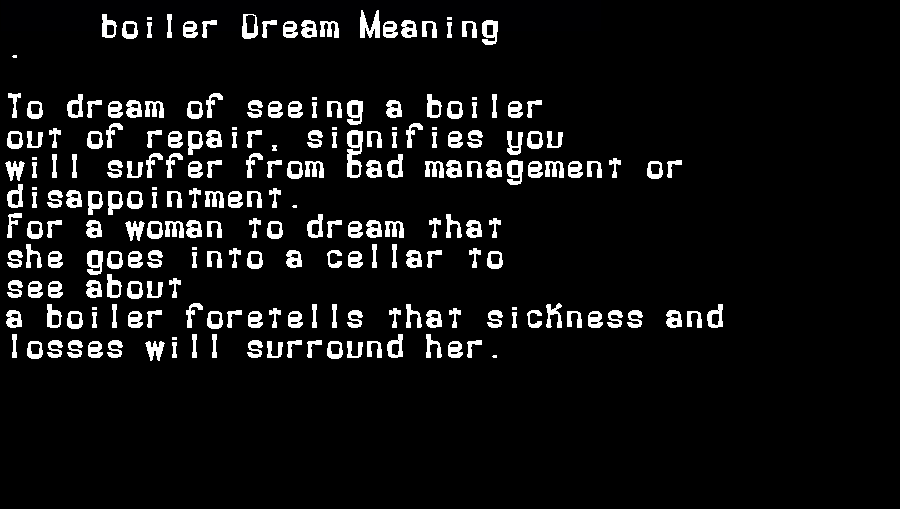 boiler dream meaning
