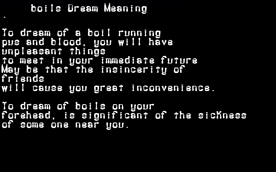 boils dream meaning