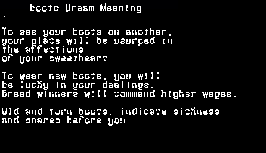 boots dream meaning