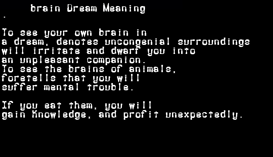 brain dream meaning
