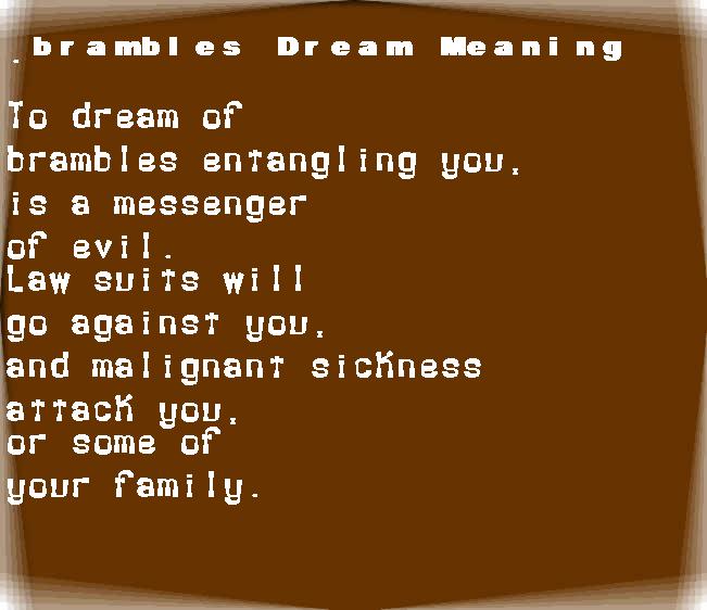 brambles dream meaning
