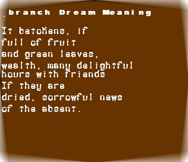 branch dream meaning