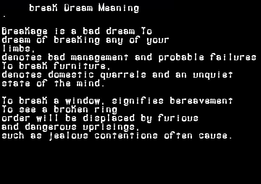 break dream meaning