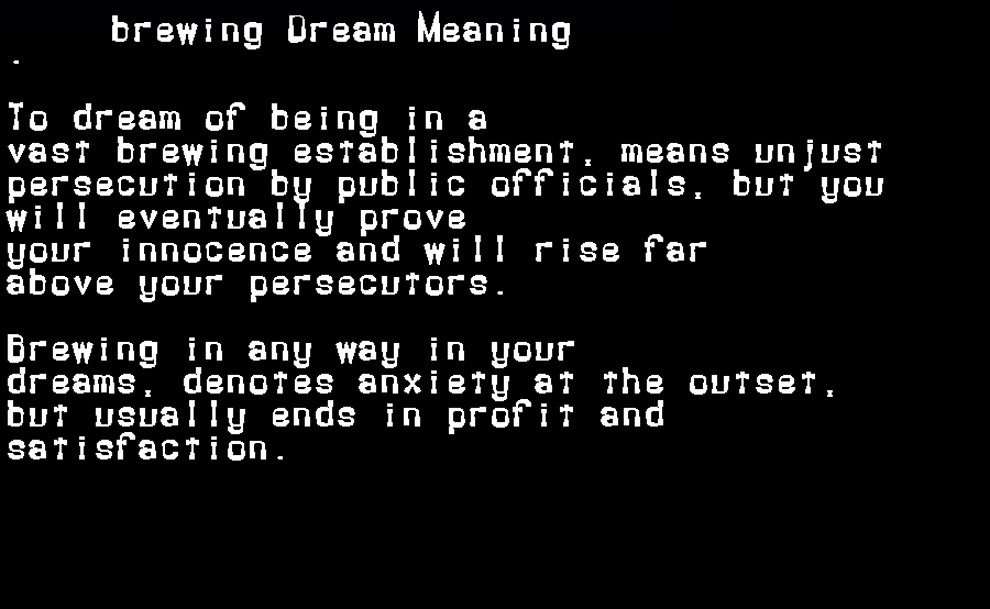 brewing dream meaning