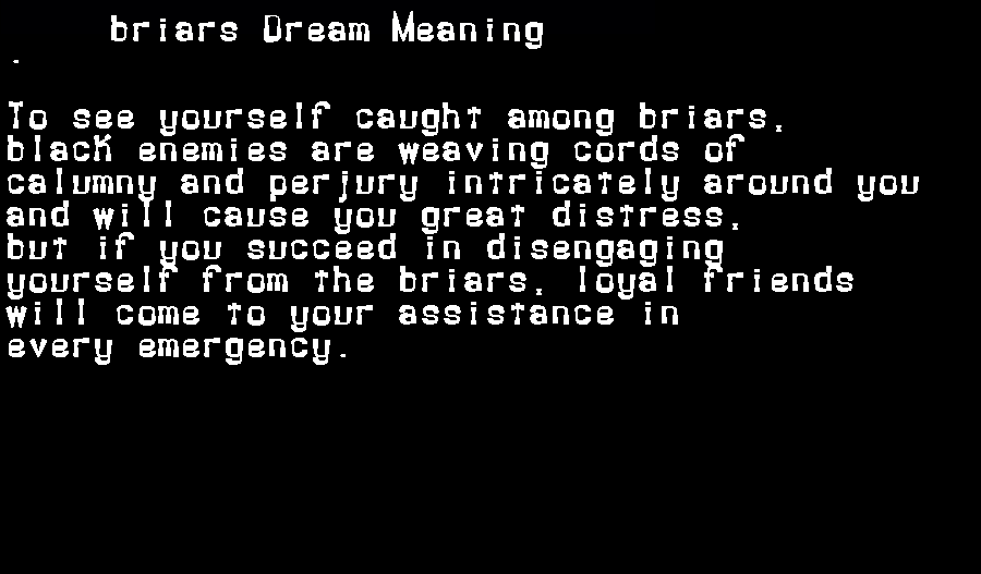 briars dream meaning