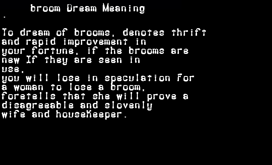 broom dream meaning