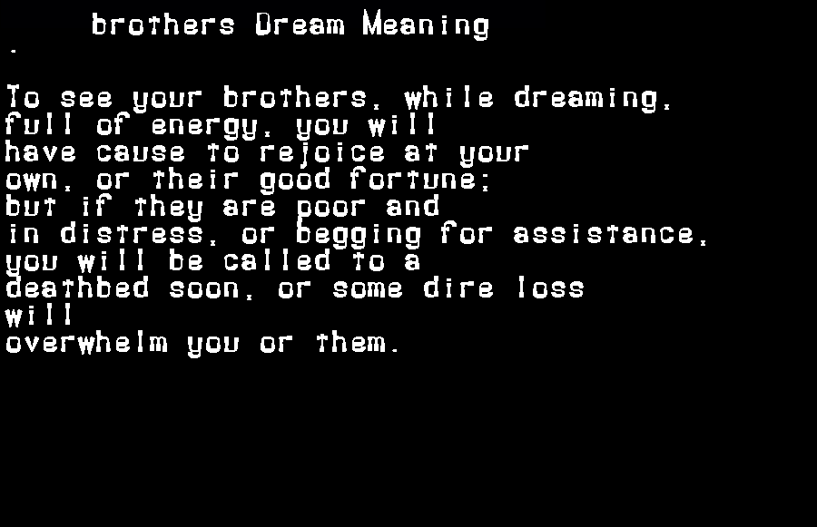brothers dream meaning