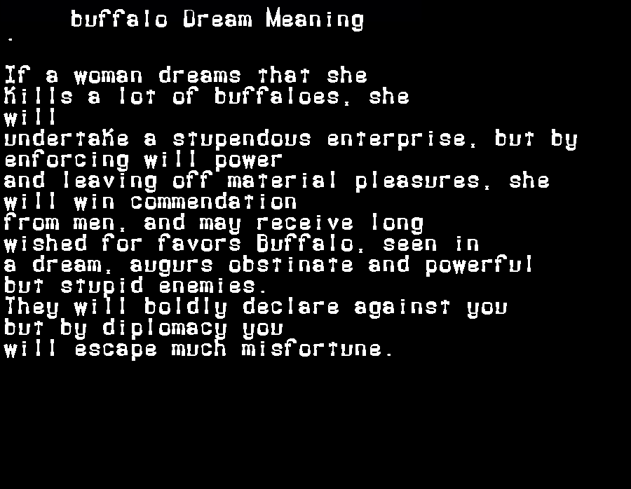 buffalo dream meaning