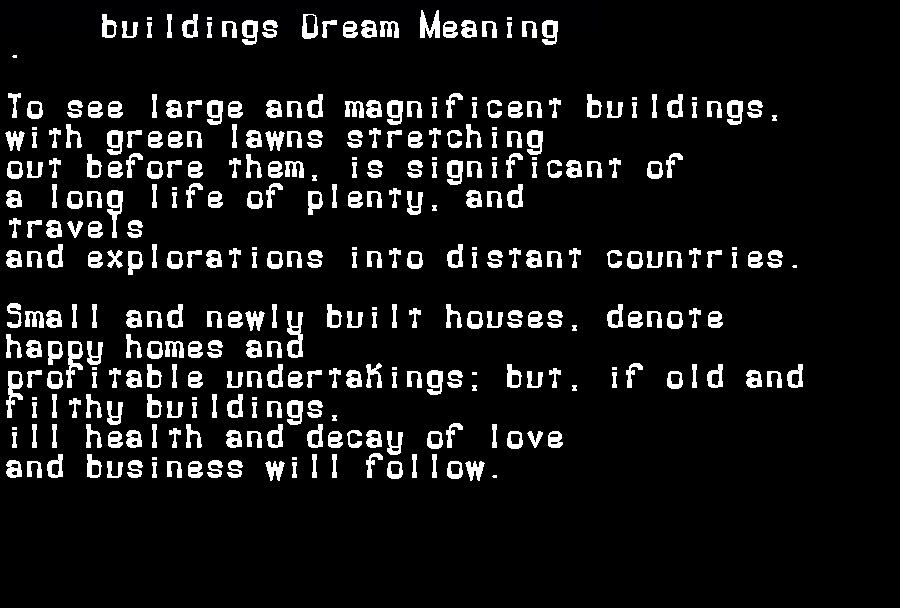 buildings dream meaning