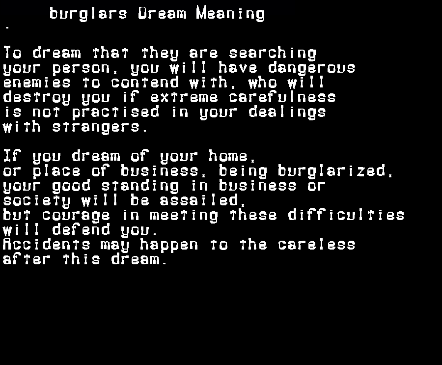burglars dream meaning