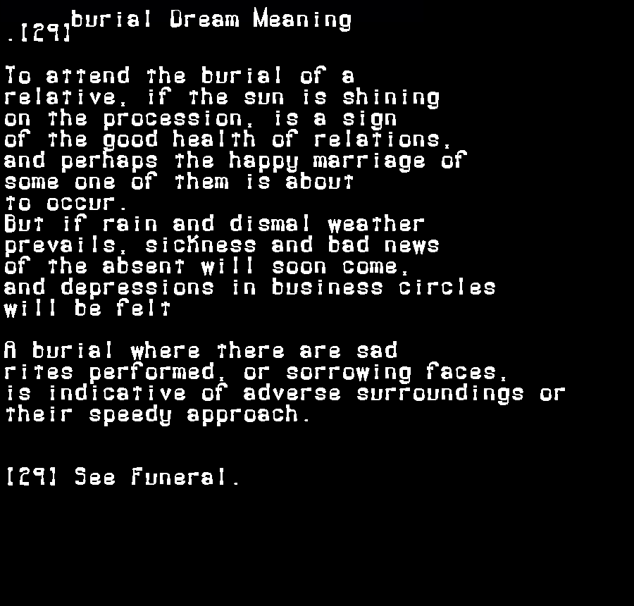 burial dream meaning
