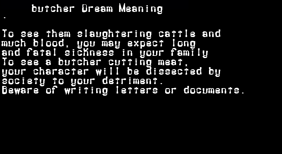 butcher dream meaning