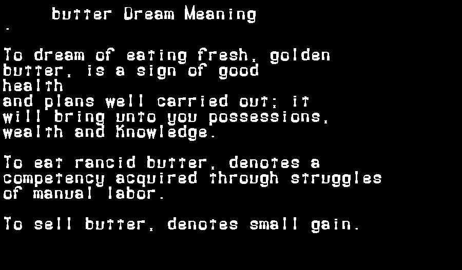 butter dream meaning