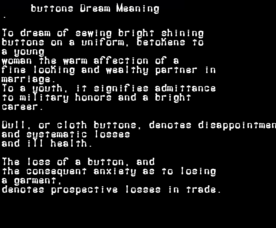 buttons dream meaning