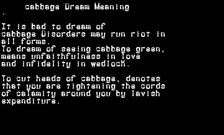 cabbage dream meaning