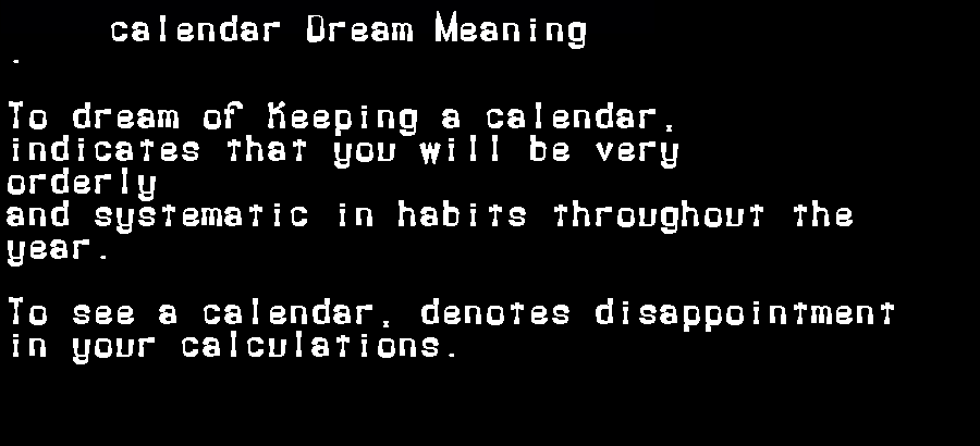 calendar dream meaning
