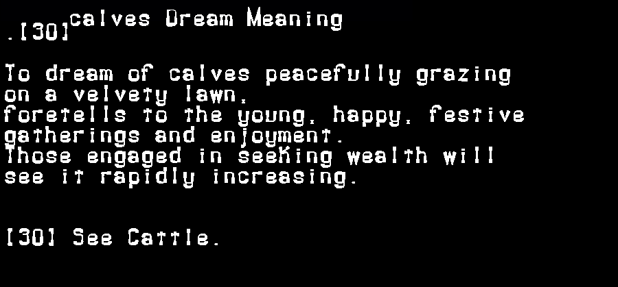 calves dream meaning