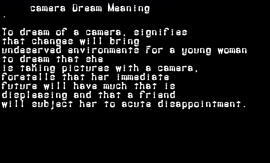 camera dream meaning