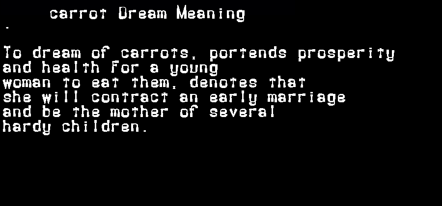 carrot dream meaning