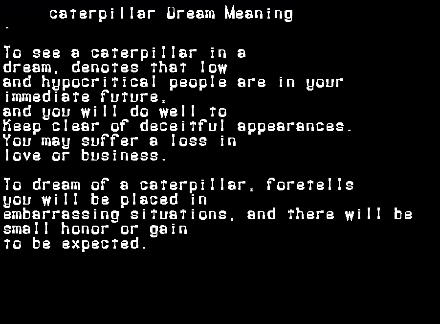 caterpillar dream meaning