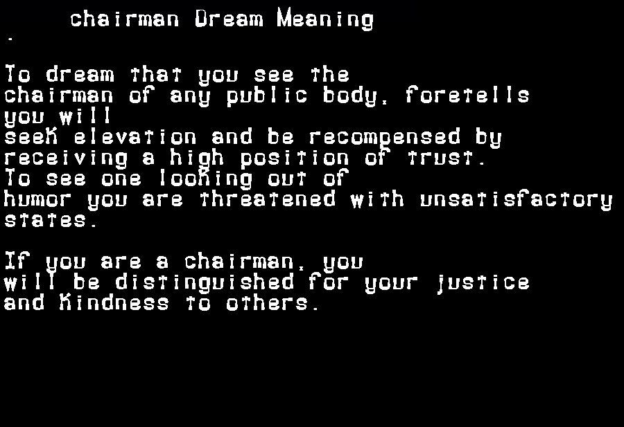 chairman dream meaning