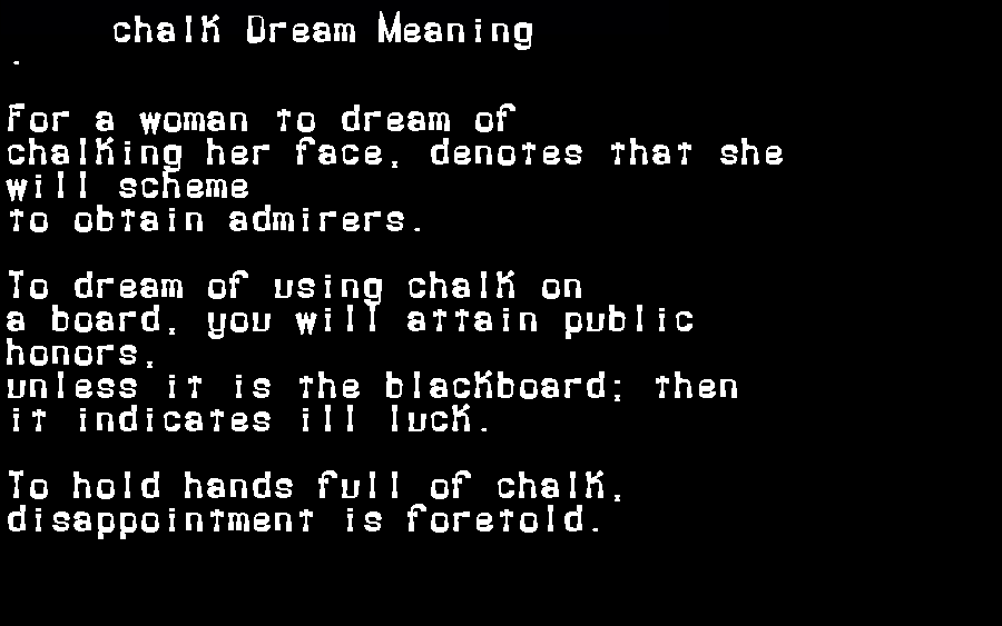 chalk dream meaning
