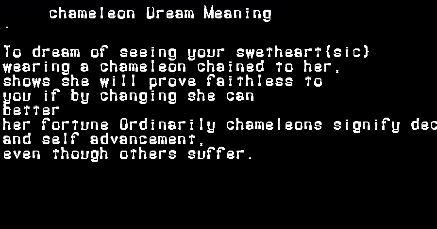 chameleon dream meaning