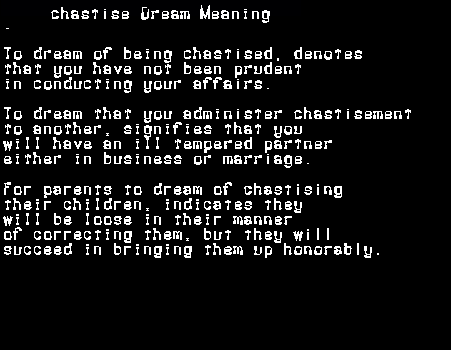 chastise dream meaning