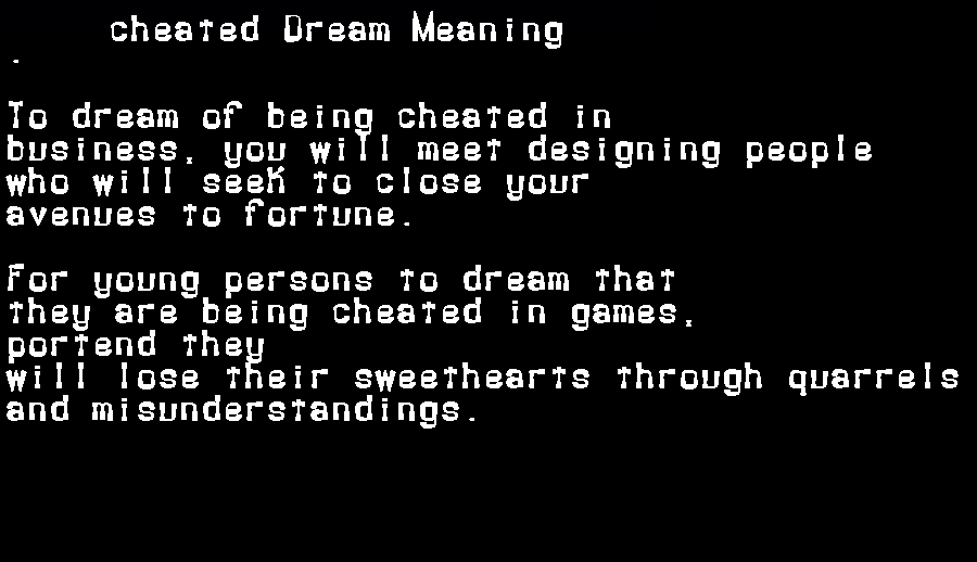 cheated dream meaning