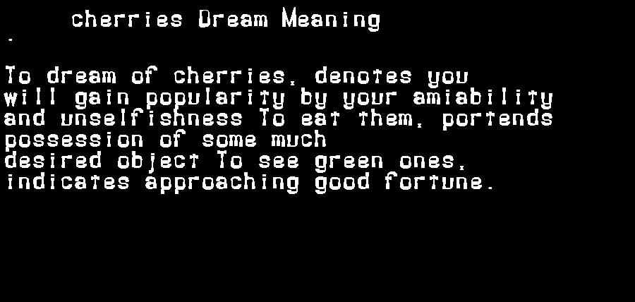 cherries dream meaning