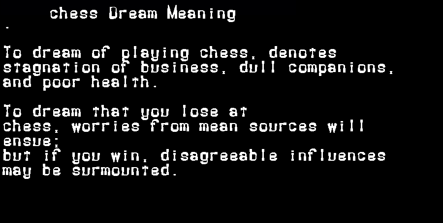 chess dream meaning