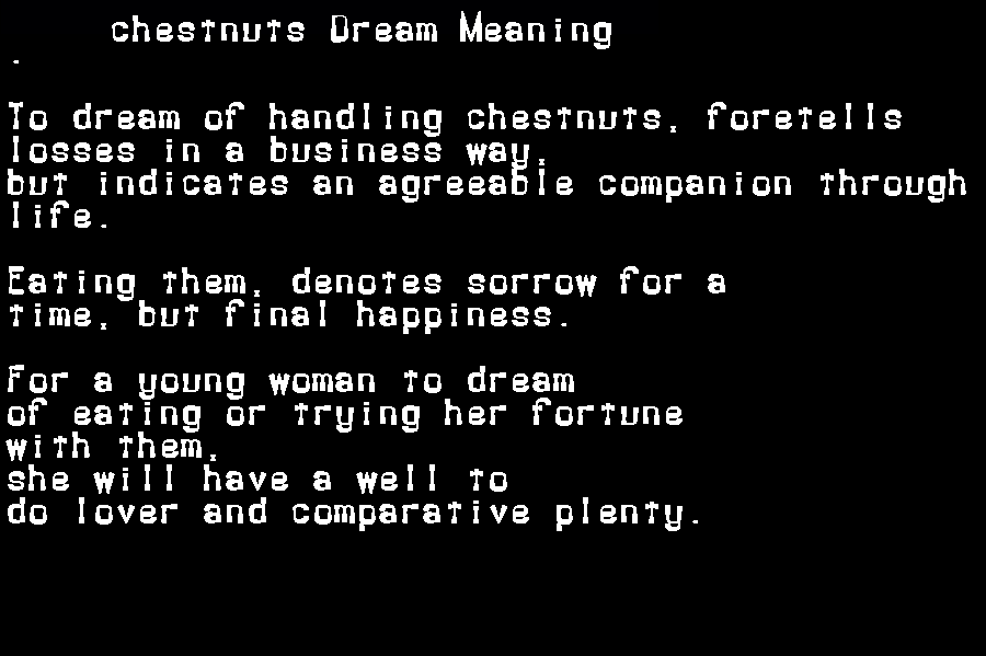 chestnuts dream meaning