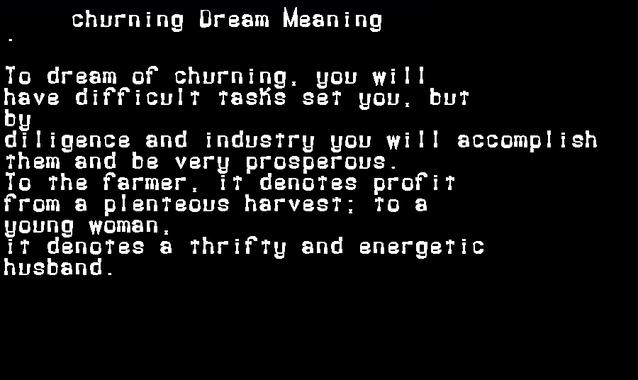 churning dream meaning