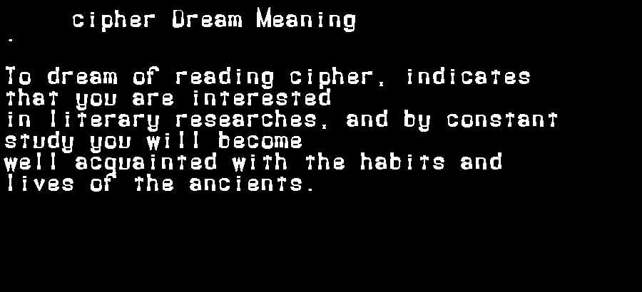cipher dream meaning