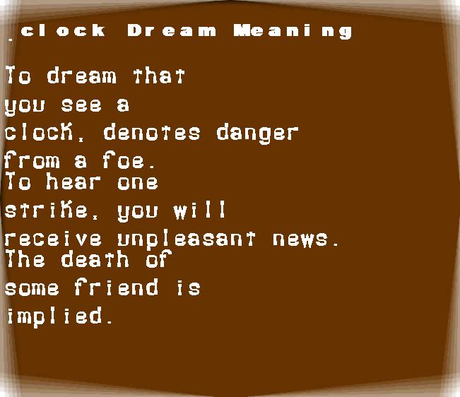 clock dream meaning